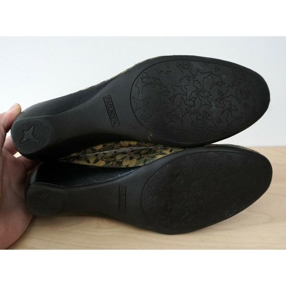 PIKOLINOS Floral Yellow Green Slip On Flower Clogs - Picture 8 of 8